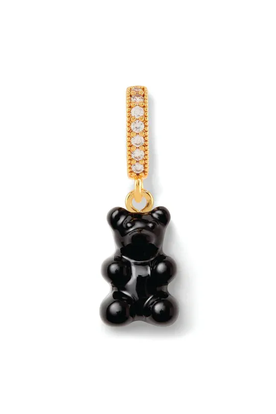 Nostalgia Bear Glossy Pendant, Crystal Gold Connector