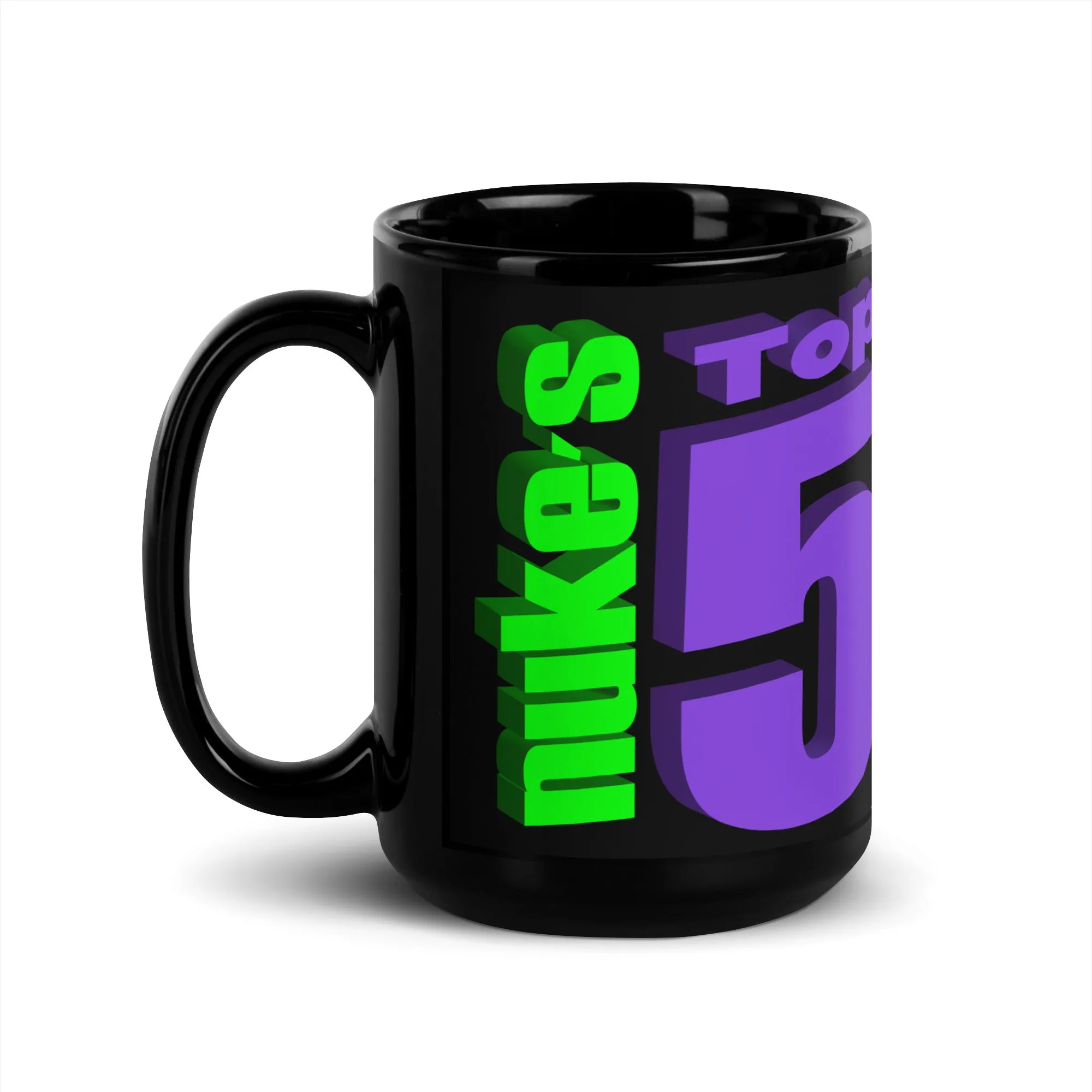 Nuke's Top 5 Black Glossy Mug Checklist- 15oz TWO SIDED