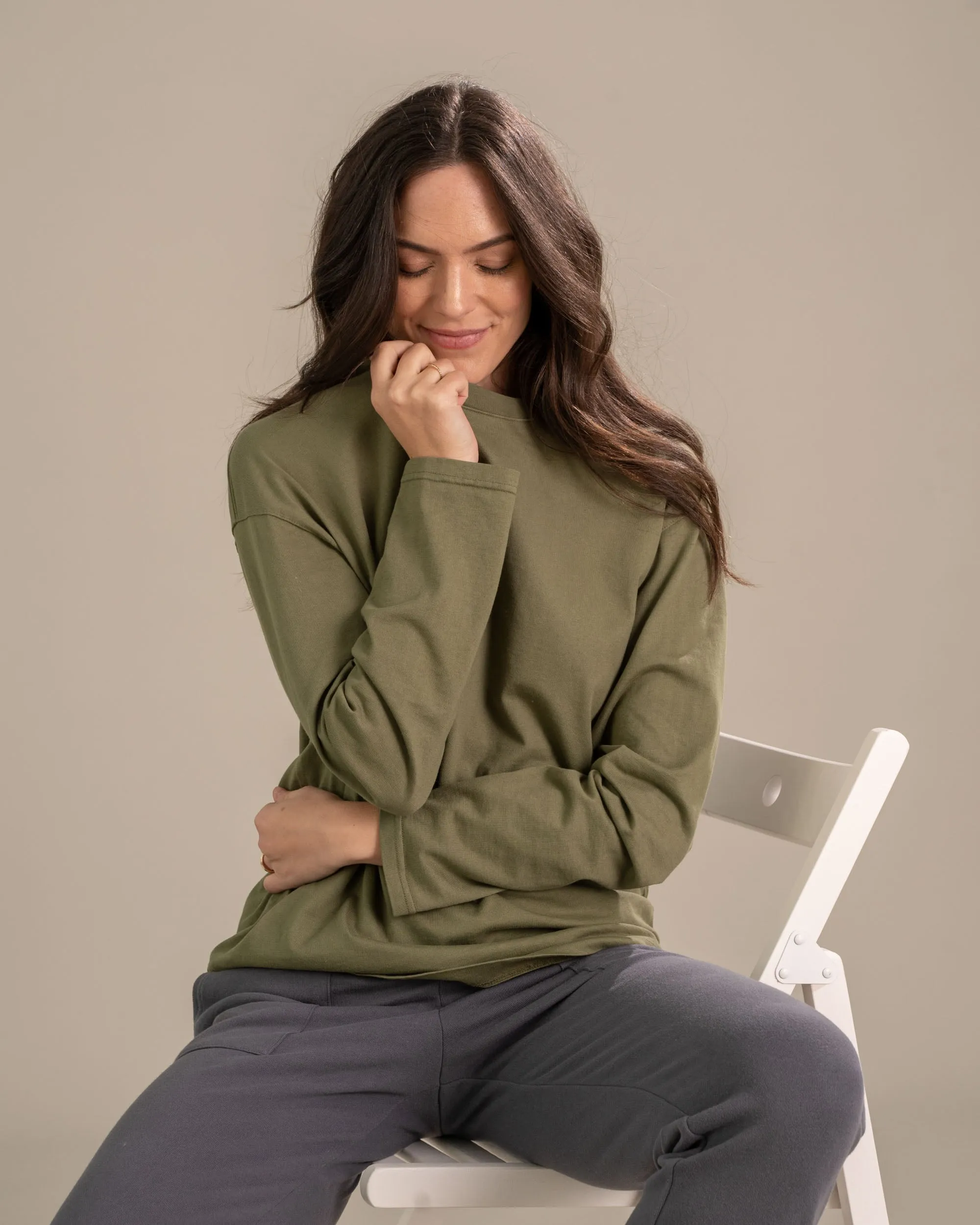 Organic Long-Sleeve Slouchy Tee