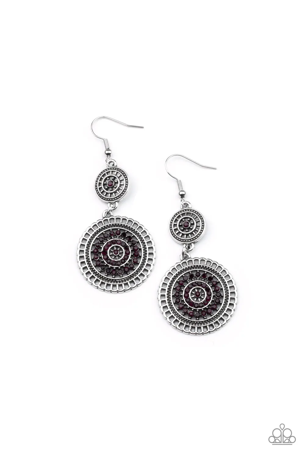 Paparazzi Earring ~ Bohemian Bedazzle - Purple