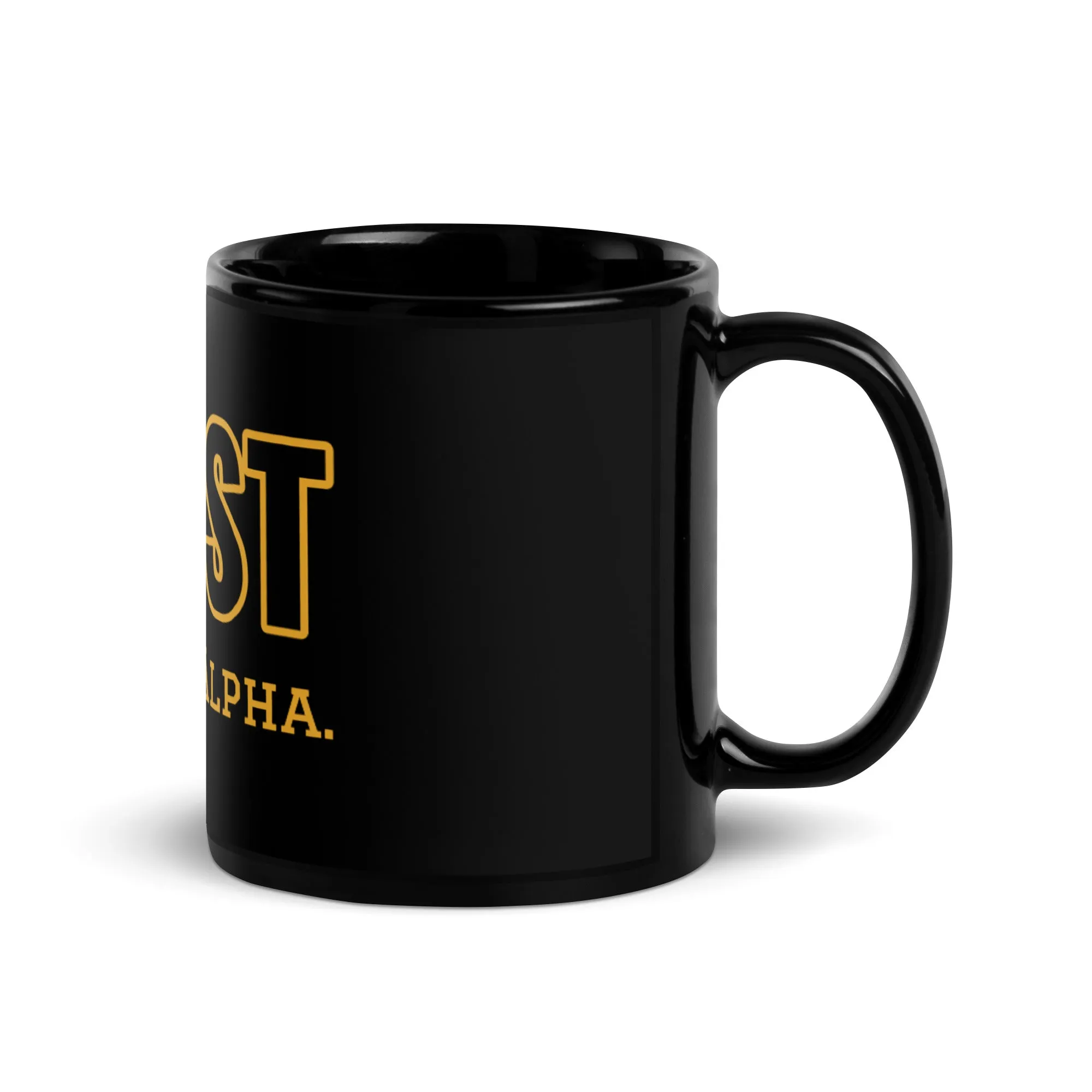 PHIRST There was Alpha Black Glossy Mug