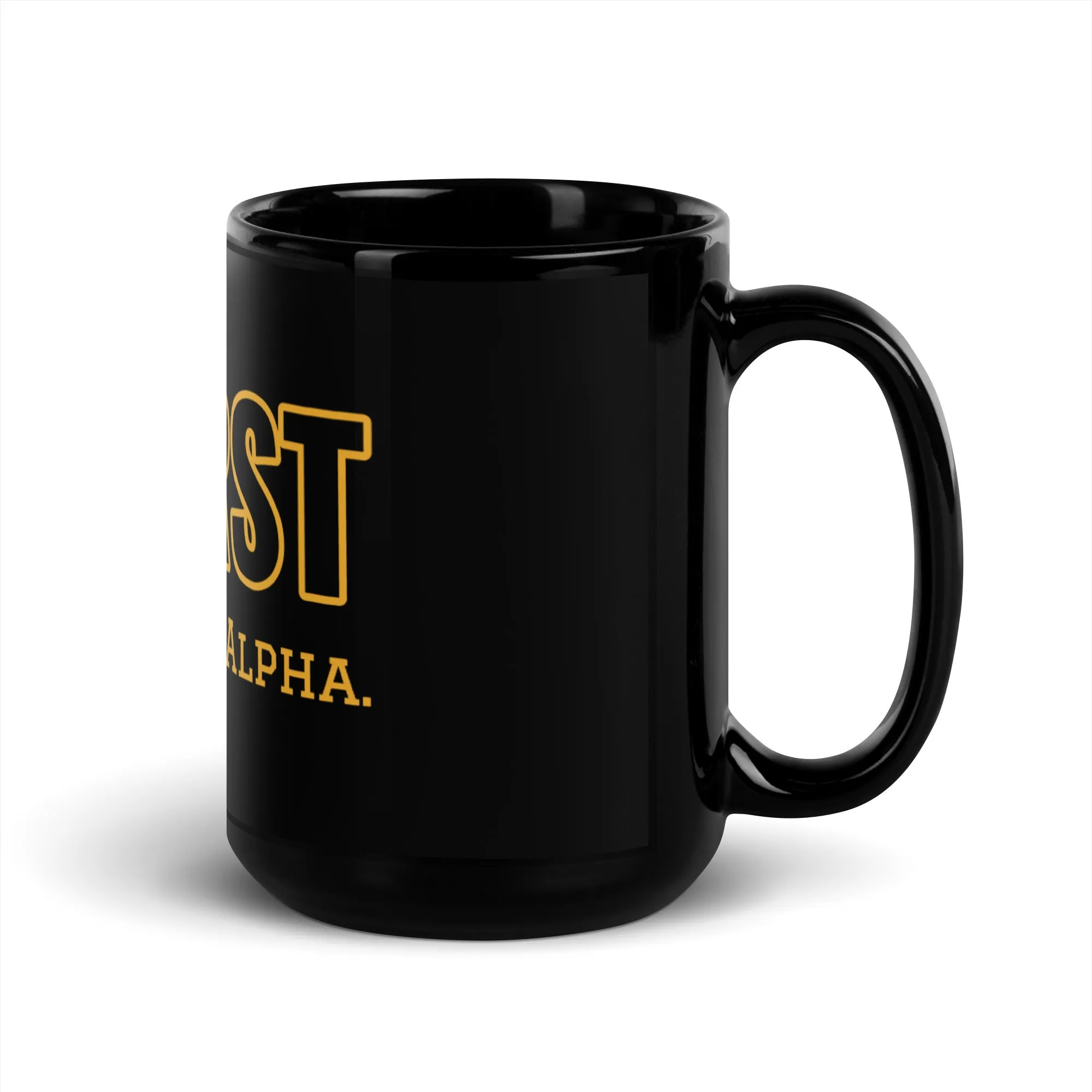 PHIRST There was Alpha Black Glossy Mug