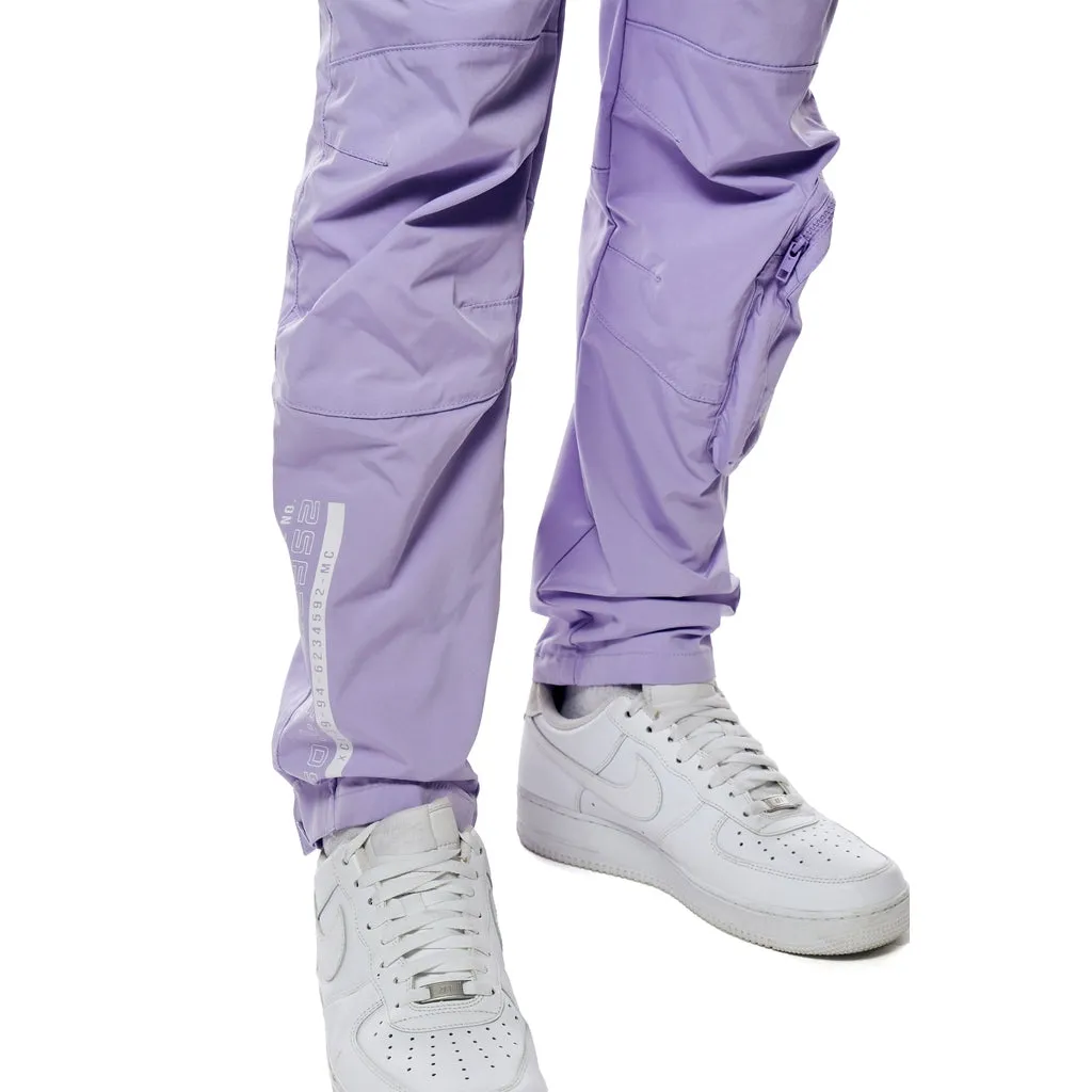 Printed Utility Windbreaker Joggers - Violet