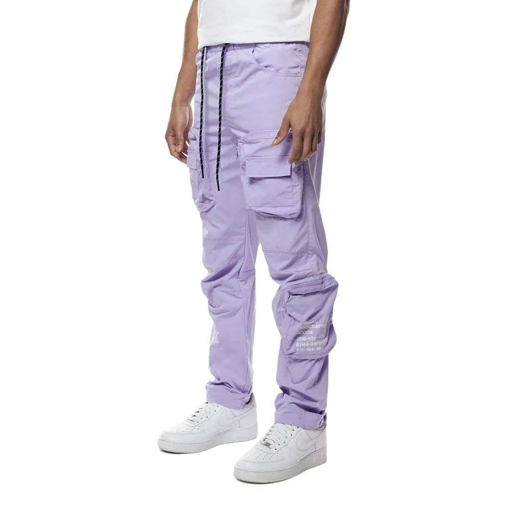 Printed Utility Windbreaker Joggers - Violet