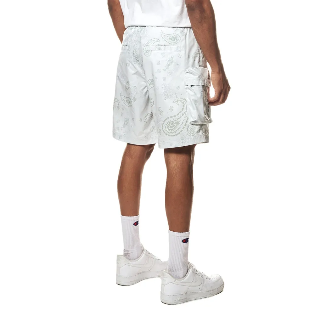 Printed Utility Windbreaker Shorts - Sage