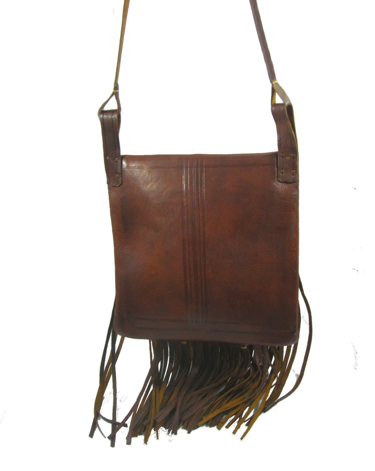 Rebel Leather Messenger/Crossbody Bag - Brown - Embossed - Bohemian Morocco