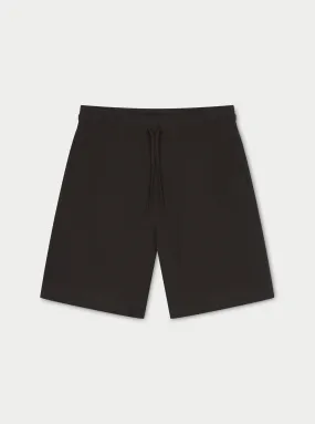 RIB TEXTURED SHORTS - BLACK