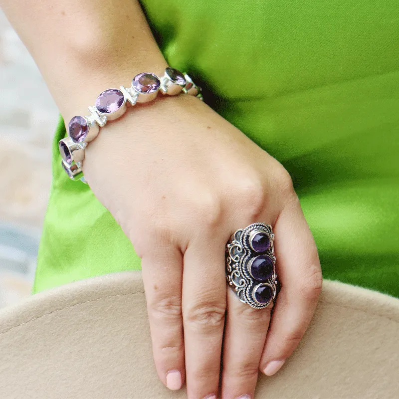 Shari Amethyst Bohemian Style Ring