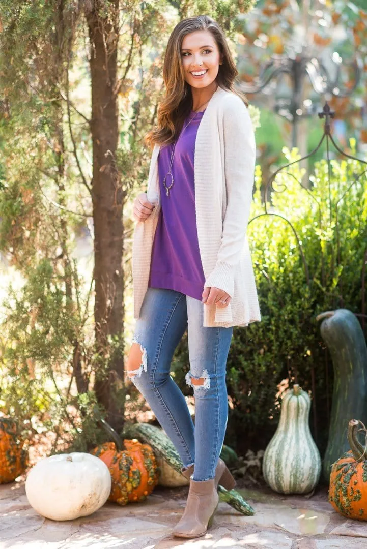 Slouchy Dolman Plum Purple Long Sleeve Tunic