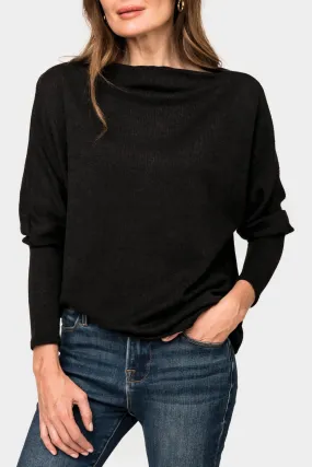 Slouchy Knit Chenille Open Neck Sweater