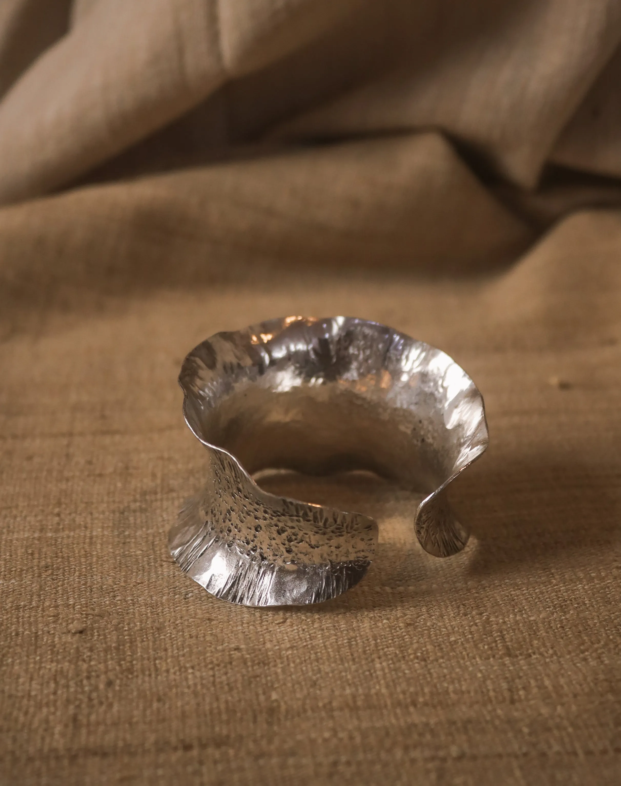 Sterling silver textured cuff