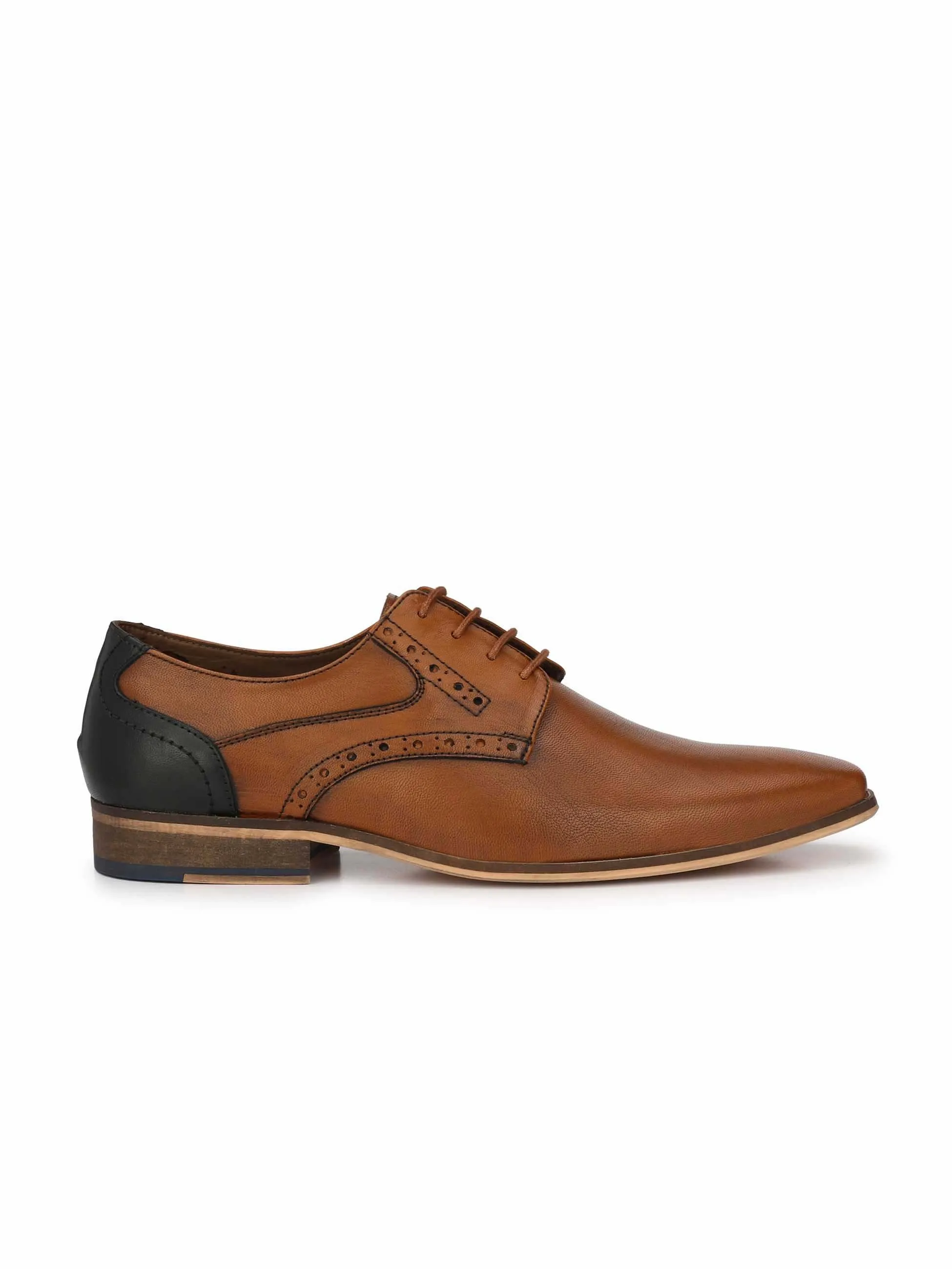 Tan Two-Tone Punched Derbys