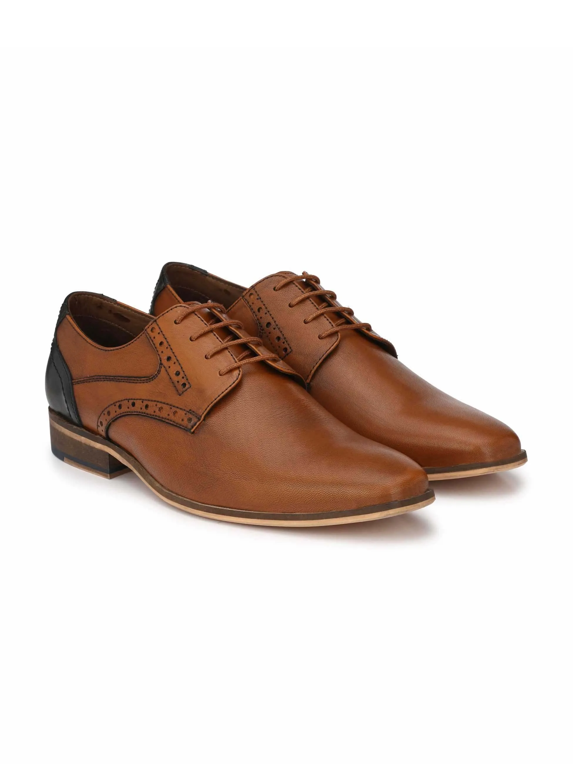 Tan Two-Tone Punched Derbys