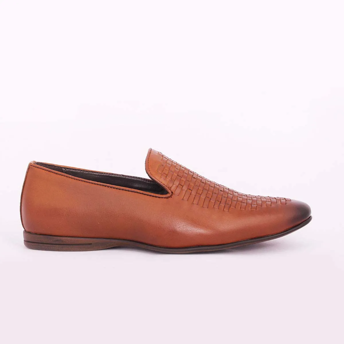 Tan Two-Tone Textured Slip-on