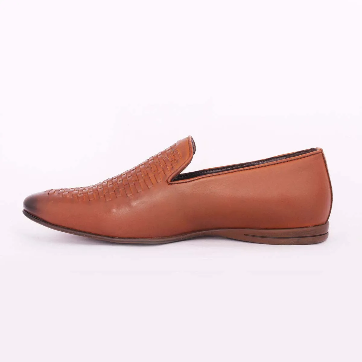 Tan Two-Tone Textured Slip-on