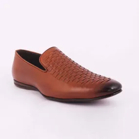 Tan Two-Tone Textured Slip-on