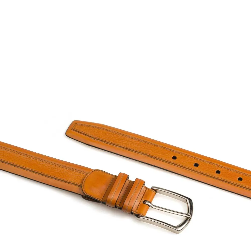 Textured And Smooth Leather Belt