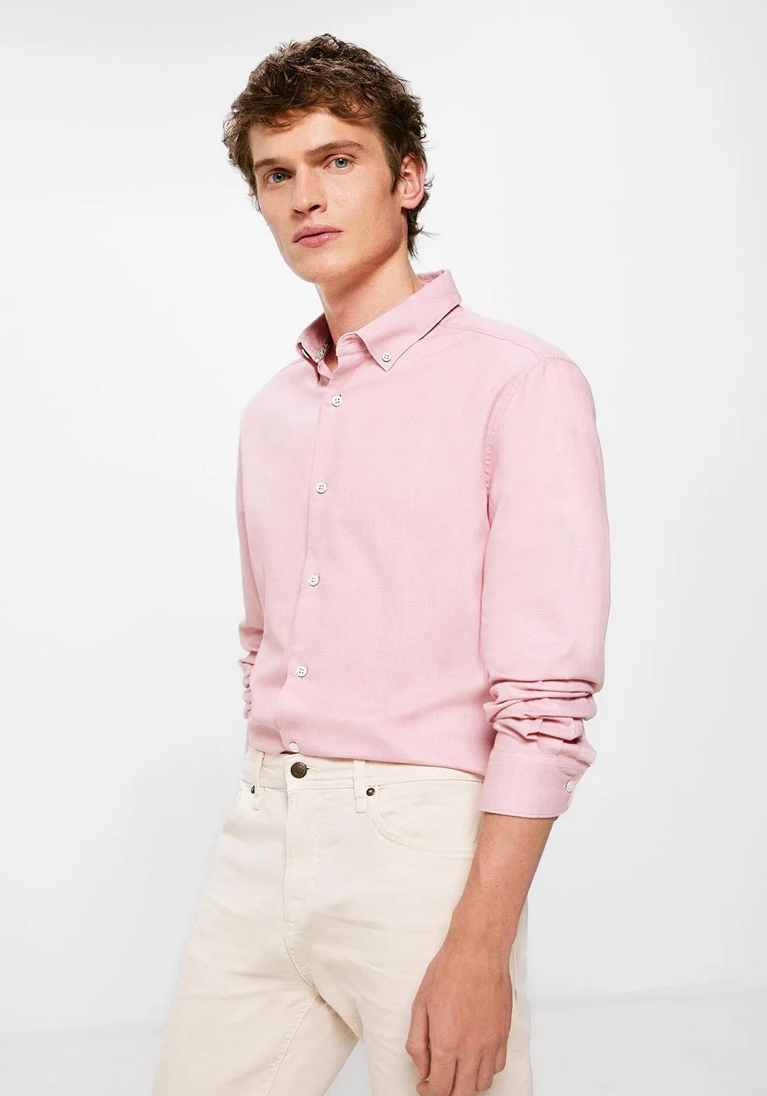 Textured coloured shirt - Pink