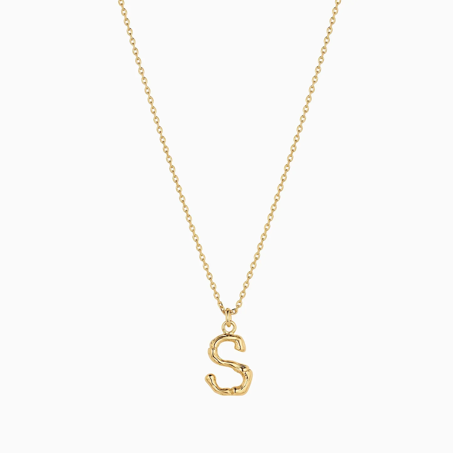 Textured Initial Necklace