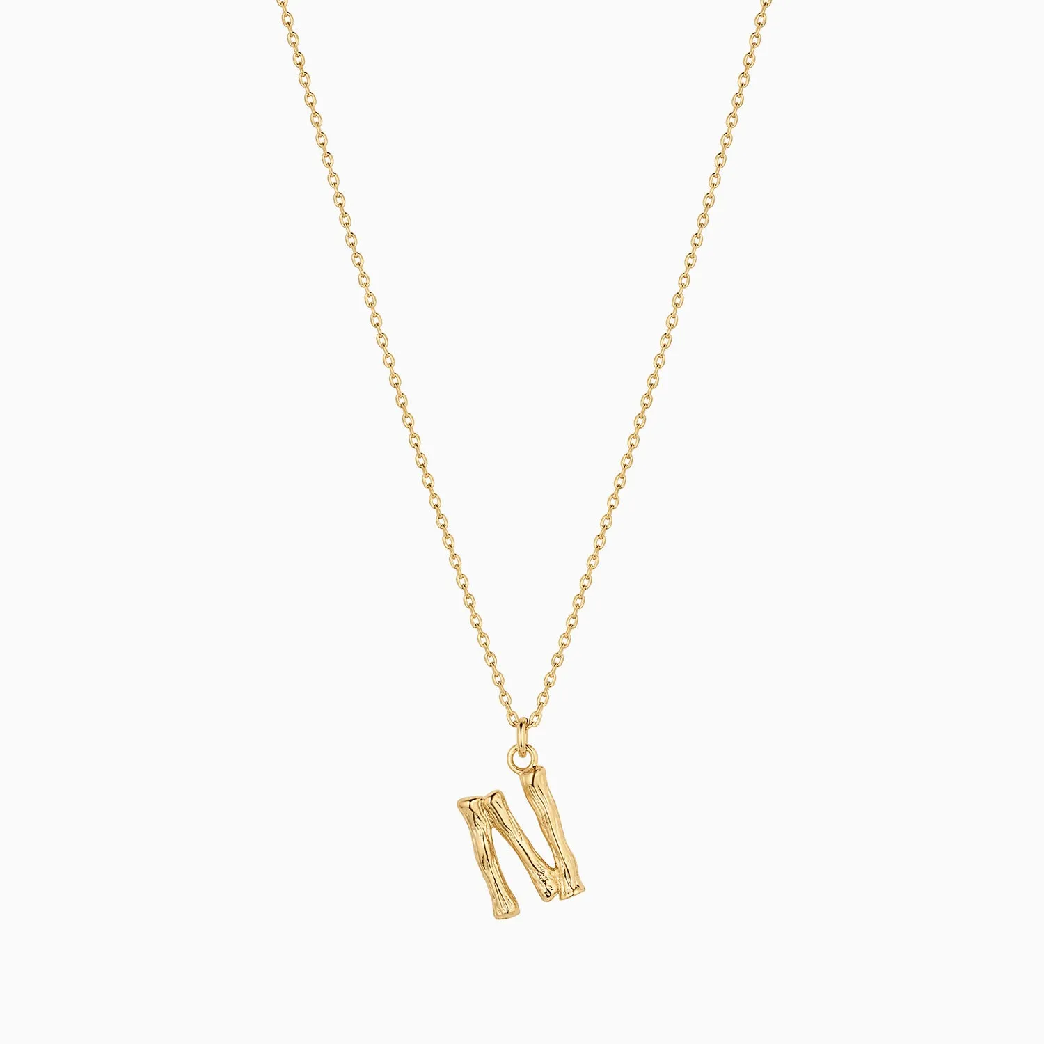 Textured Initial Necklace