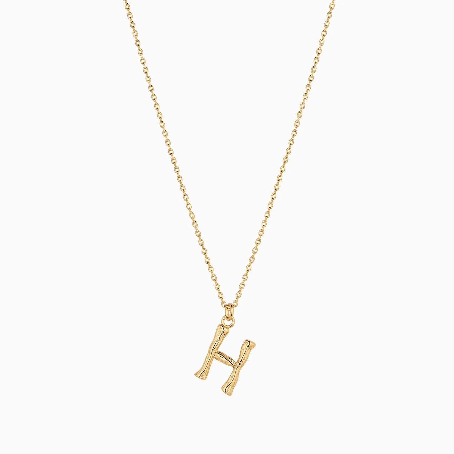 Textured Initial Necklace