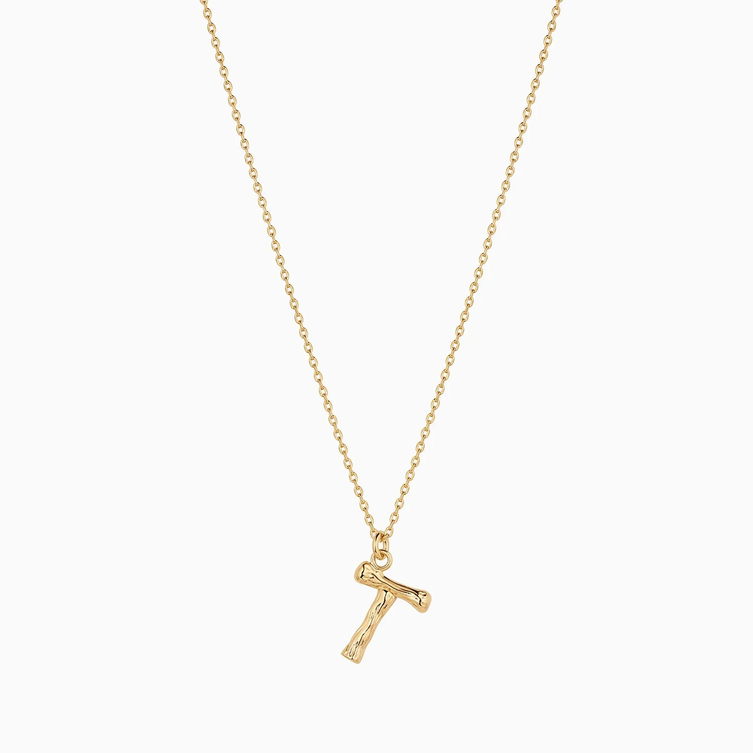 Textured Initial Necklace