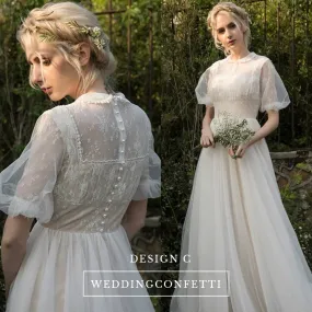 The Alene Bohemian Puff Sleeves Wedding Gown