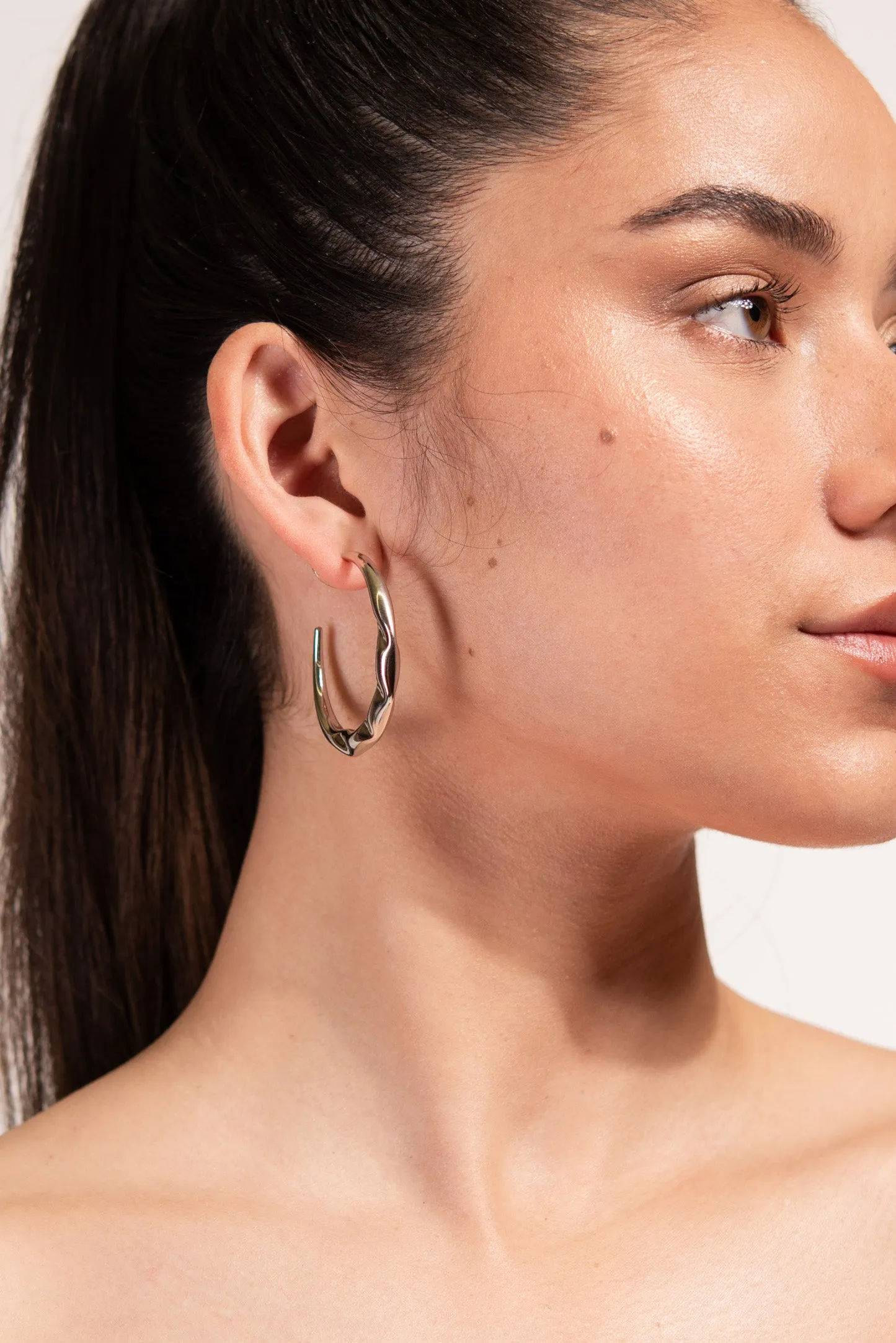 Thea Abstract Glossy Open Hoops