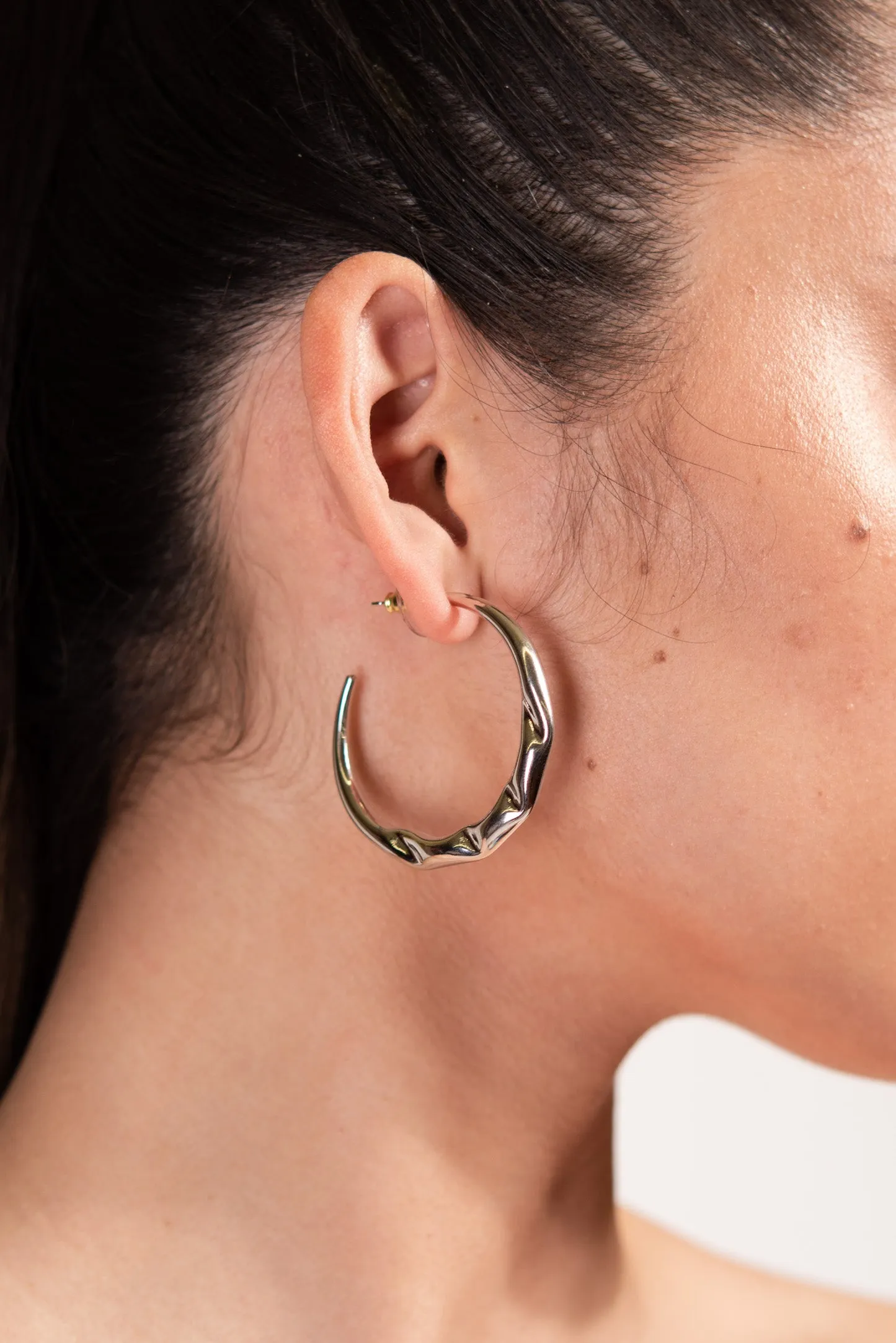 Thea Abstract Glossy Open Hoops