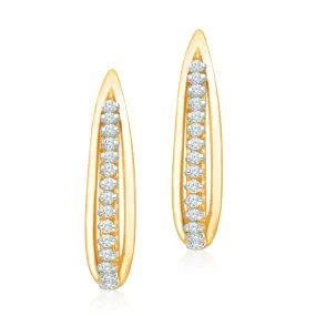 Two Tone Diamond Eternal Huggie Earrings