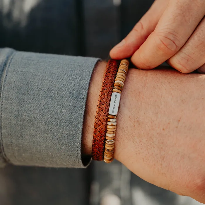 Two Tone Disc Gemstone Bracelet Picture Jasper