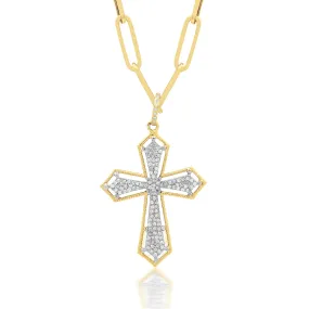 Two-Tone Floating Cross Pendant