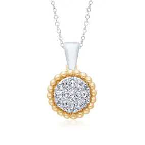 Two Tone Gold Diamond Eternal Pendant