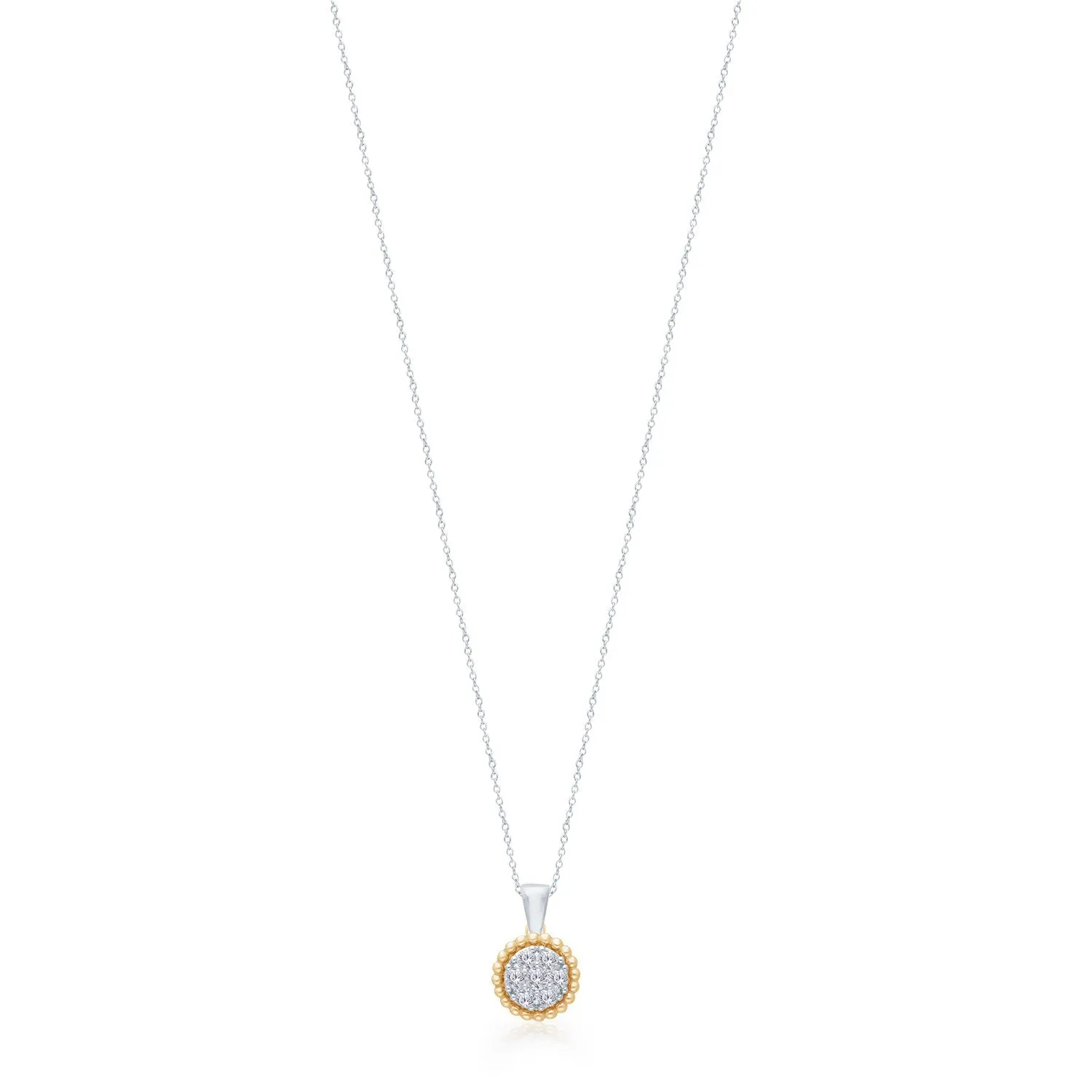 Two Tone Gold Diamond Eternal Pendant