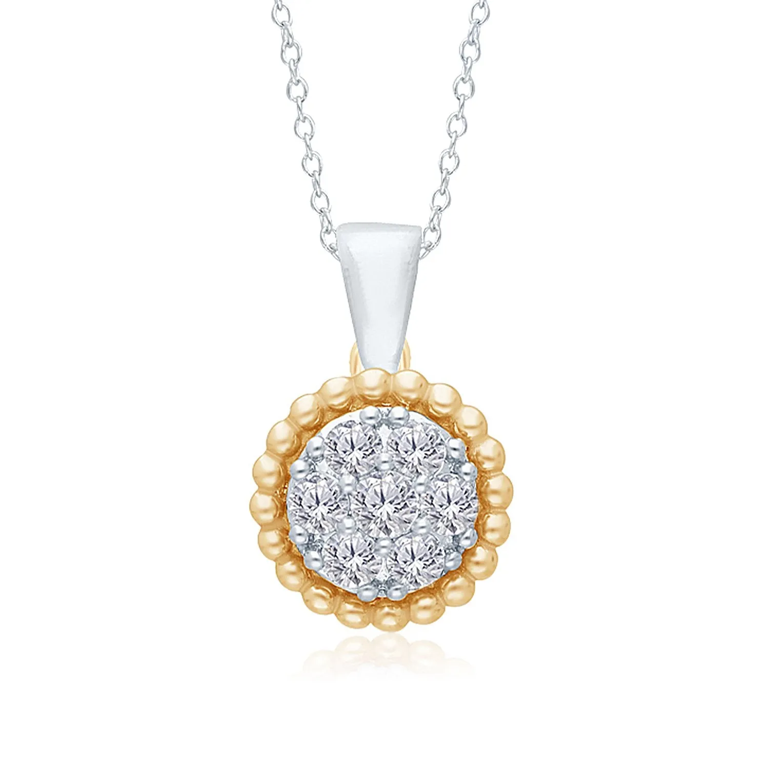 Two Tone Gold Diamond Eternal Pendant