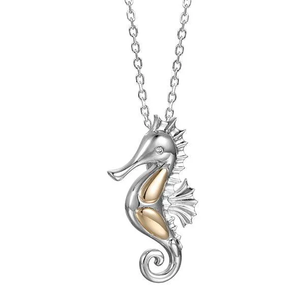 Two-Tone Wahine Sea Horse Pendant