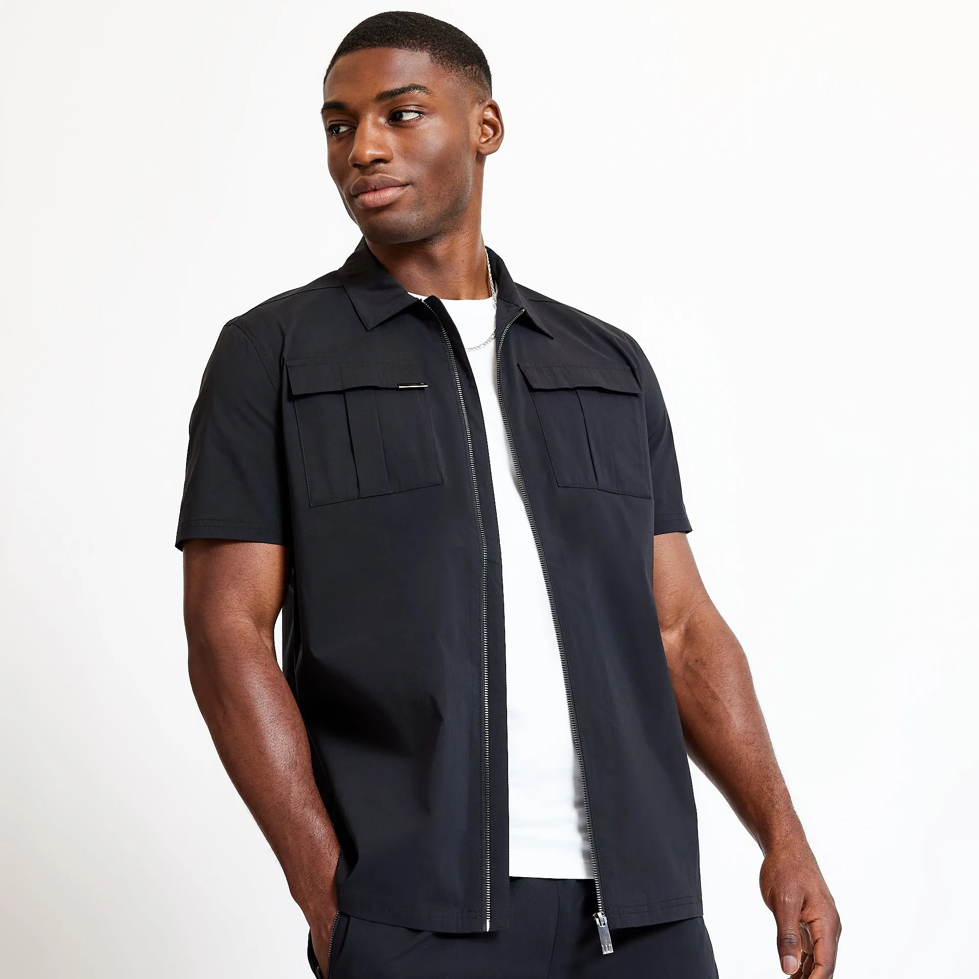 Utility Short Sleeve Shirt - Black