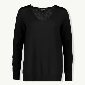 V NECK SLOUCHY BLACK