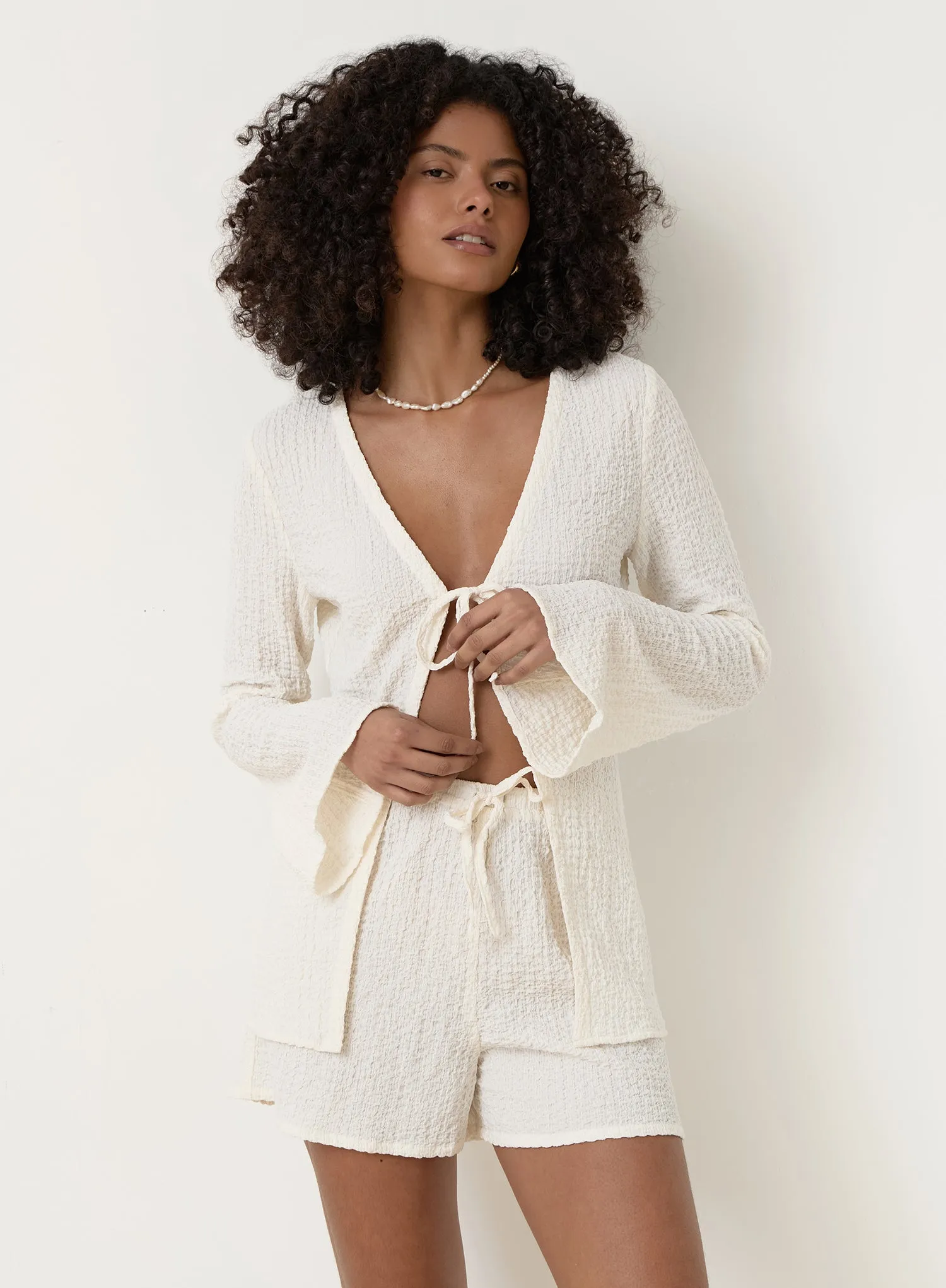 White Textured Short- Lanai