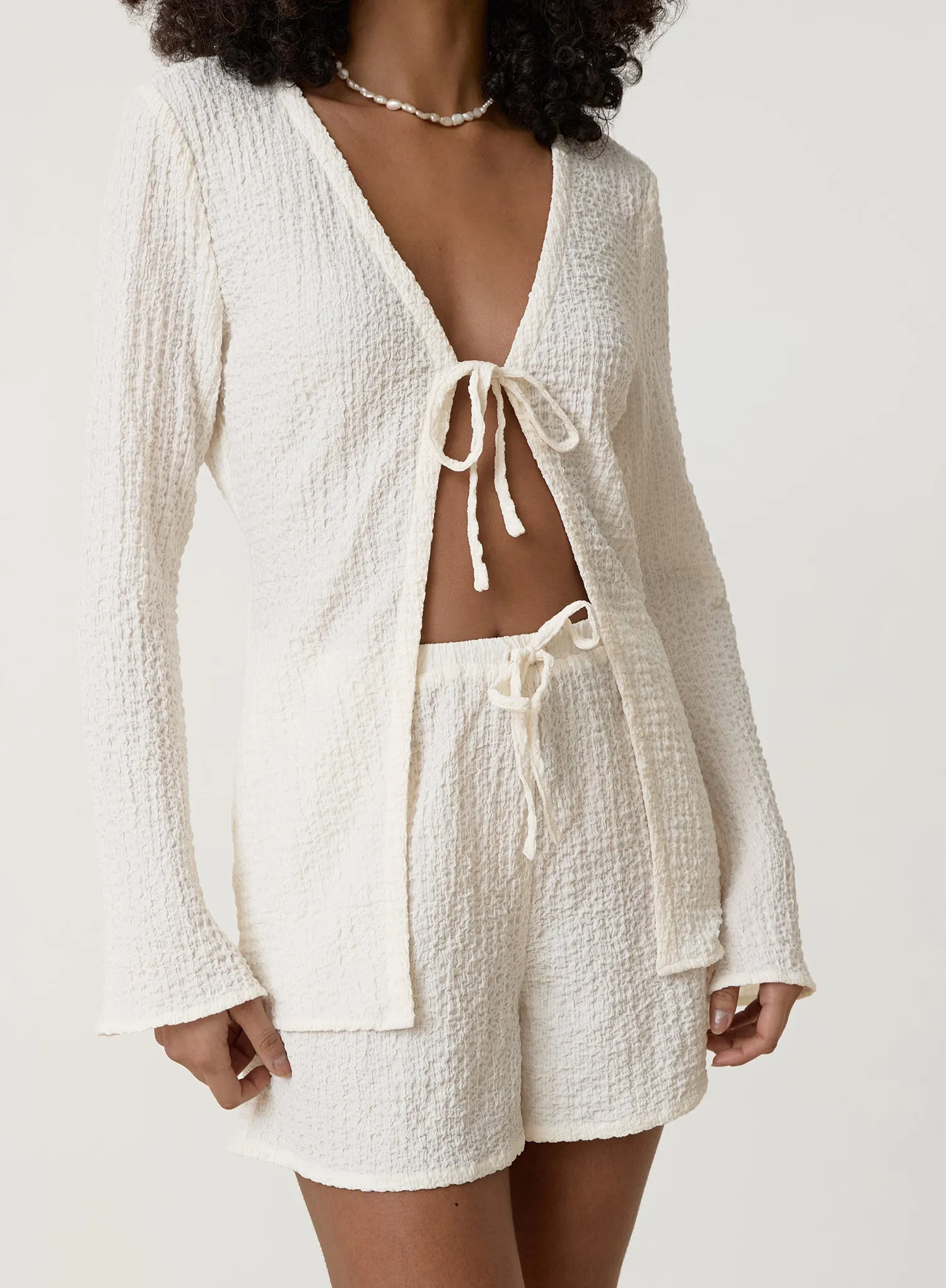 White Textured Short- Lanai